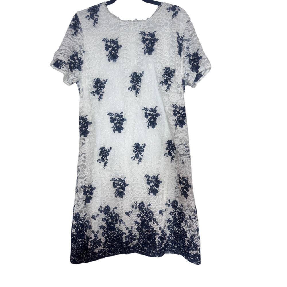 The Limited Lace Overlay Dress sheath dress, navy &‎ white XL NWT MOB, granny